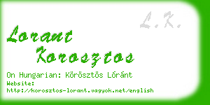 lorant korosztos business card